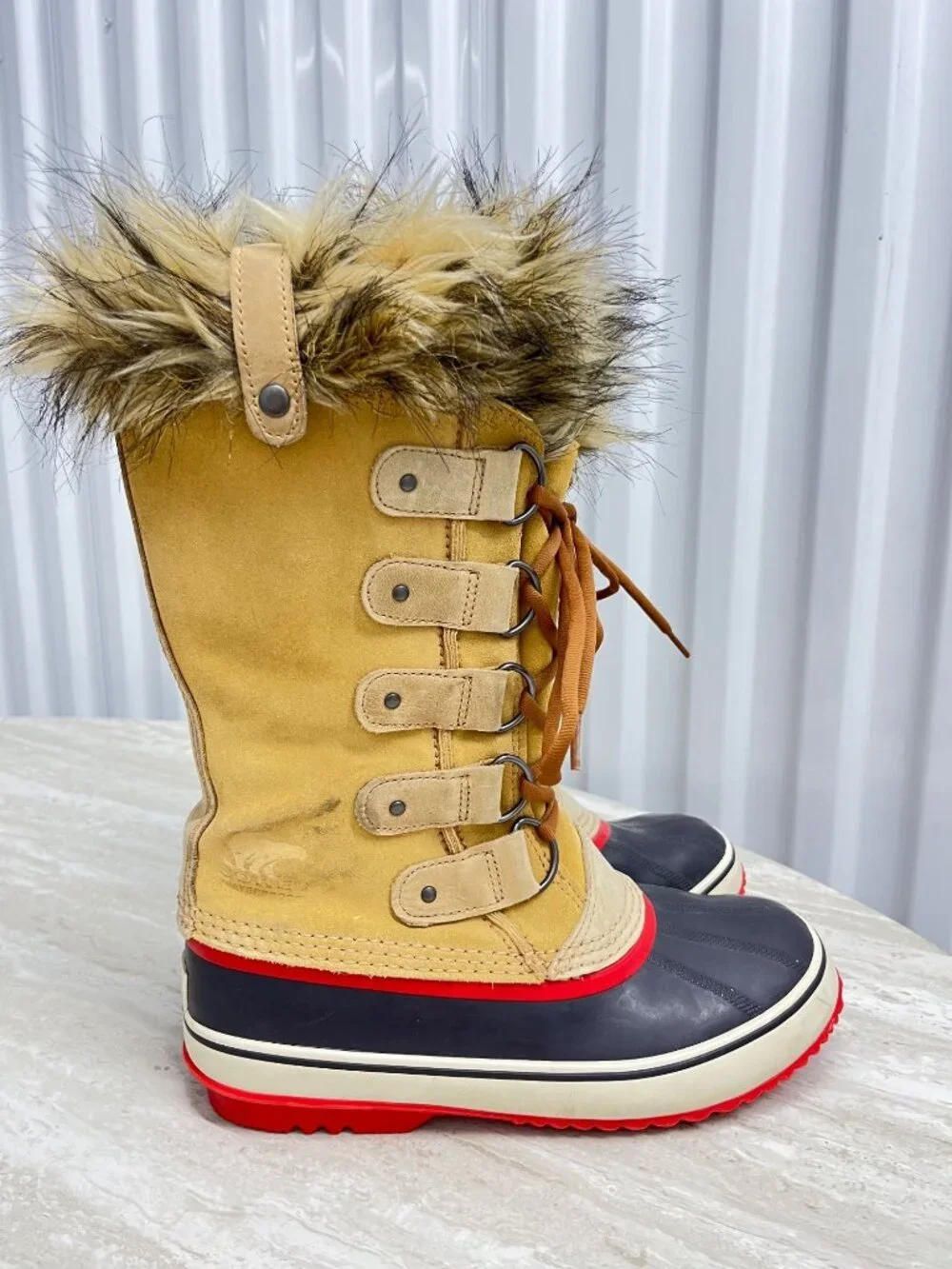SOREL Joan‎ of Artic Tall Faux Fur Lined Waterproof Winter Boots Size 9